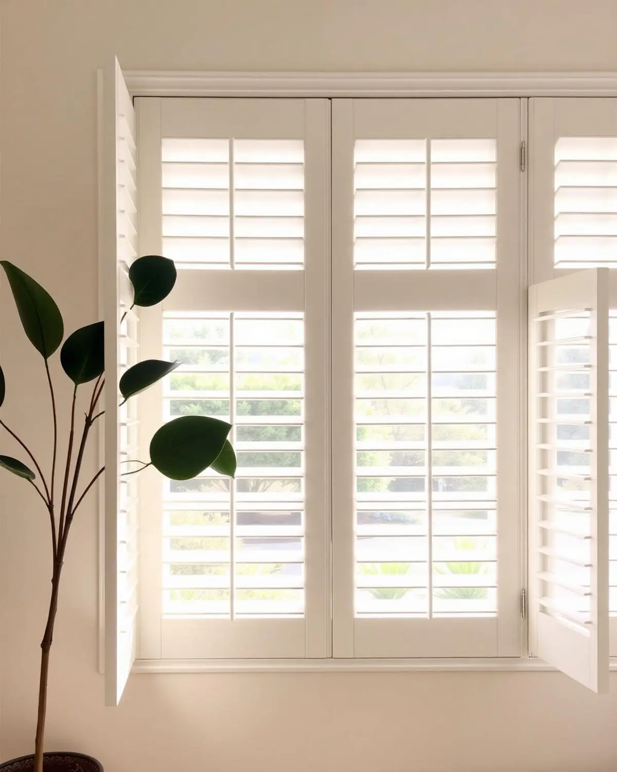 White plantation shutters