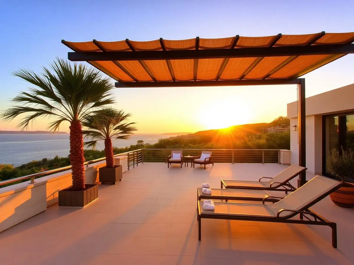 Outdoor terrace with pergola